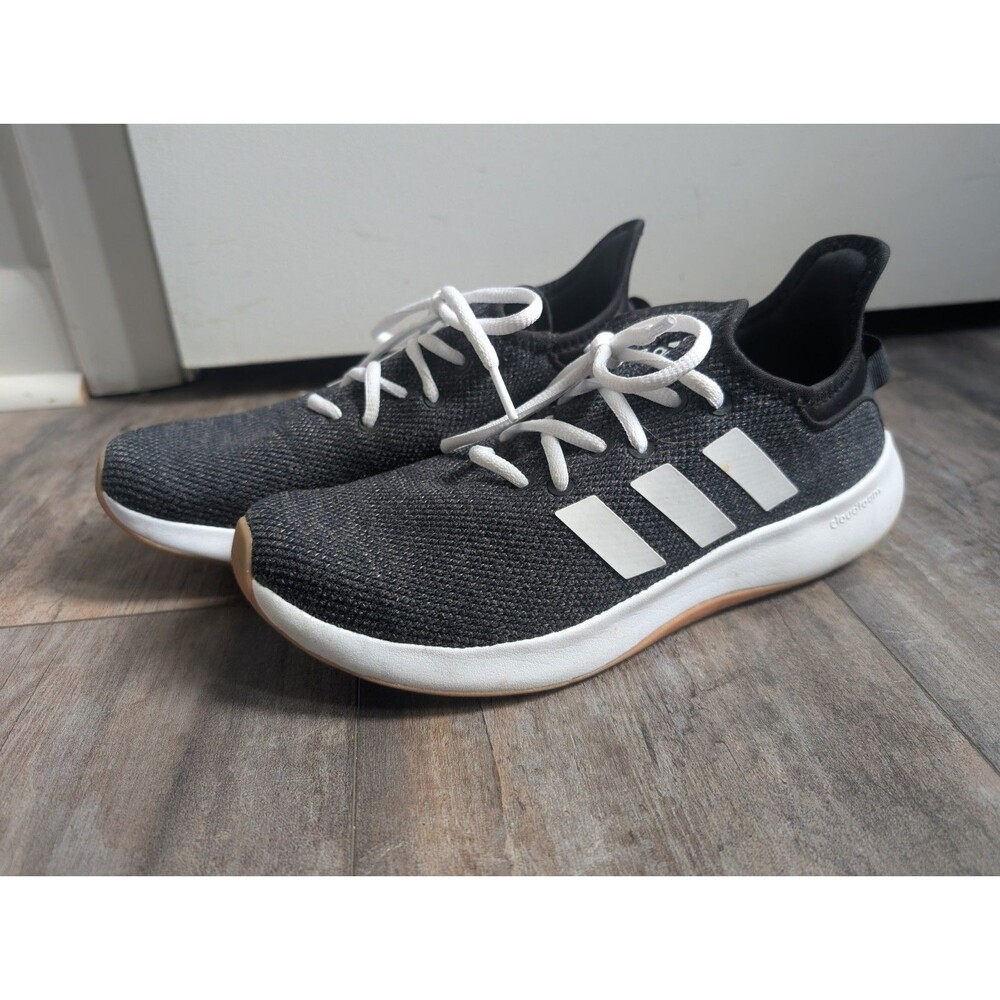 Size 7.5 - Adidas Cloudfoam Pure Black White Gum Womens IG2530 No Box